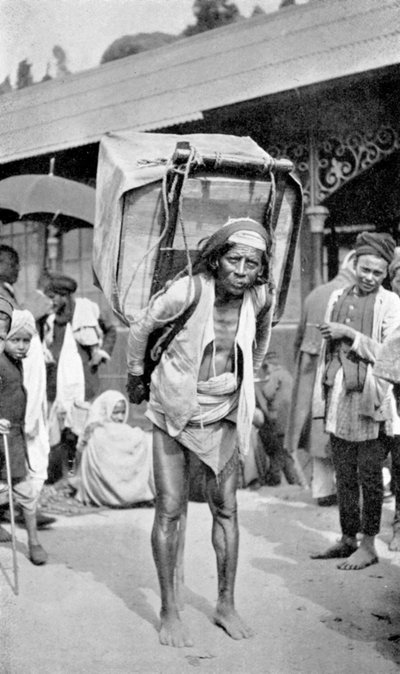 Un lavoratore che trasporta tè, Darjeeling, Bengala Occidentale, India da Unbekannt