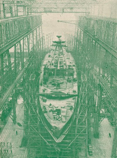 Un incrociatore leggero in costruzione, c1917 1919 da Unbekannt