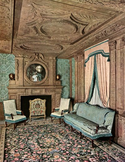 Un salotto durante il regno di Luigi XIII, Hôtel Marion du Fresne, Saint-Malo, Francia, 1938 da Unbekannt
