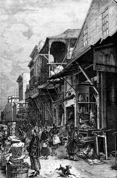 Un mercato a San Francisco, California, USA, metà del XIX secolo c1880 da Unbekannt