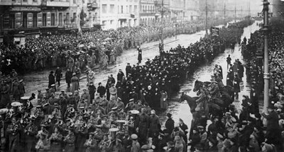 Una cerimonia di lutto per le vittime della Rivoluzione di Febbraio, Russia, 5 aprile, 1917 da Unbekannt