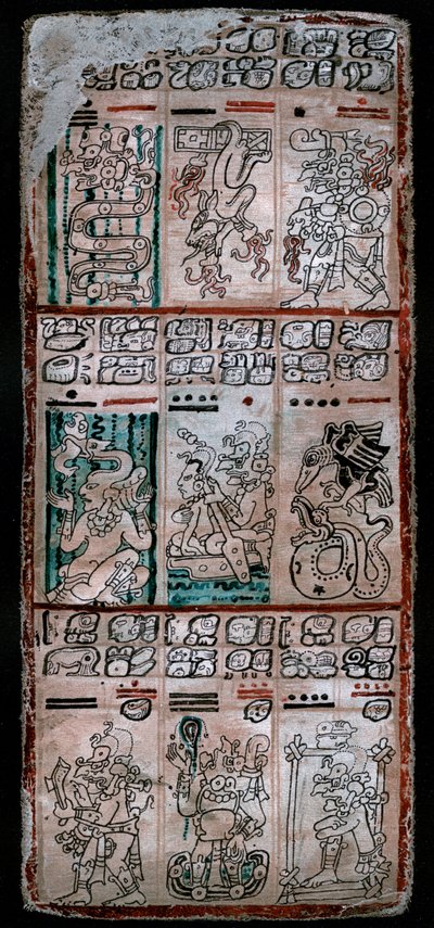 Una pagina dal codice di Dresda, manoscritto Maya, 1901 da Unbekannt