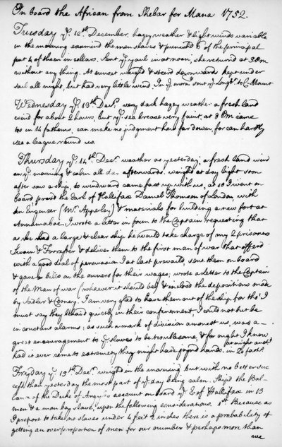 Una pagina dal diario di John Newton, 1750-1754, 1965 da Unbekannt