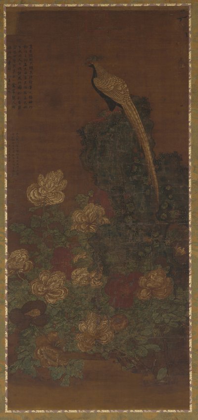 Un fagiano, una roccia e peonie, dinastia Ming o Qing, XVII secolo da Unbekannt