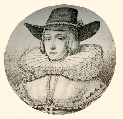 Ritratto di una signora olandese, con cappello a tesa larga e gorgiera, metà del XVII secolo da Unbekannt