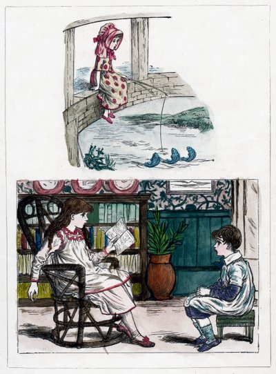 Una stampa da The Little Folks Nature Painting Book di Kate Greenaway, c1880 da Unbekannt