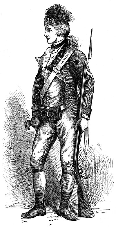 Un vero fuciliere americano, c1776-1780 c1880 da Unbekannt
