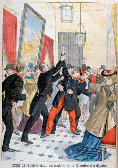 Una rivoltella nei corridoi della camera dei deputati, Parigi, 1902 da Unbekannt