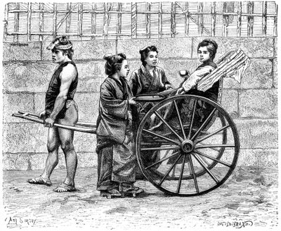 Un risciò, Giappone, 1895 da Unbekannt