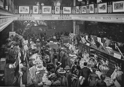 Un giorno di vendita al grande magazzino Peter Robinson, Oxford Street, Londra, c1903 da Unbekannt