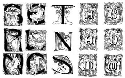 Serie di lettere decorative iniziali da Unbekannt