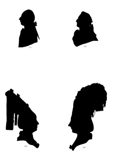 Studio di quattro silhouette, 1782 1912 da Unbekannt