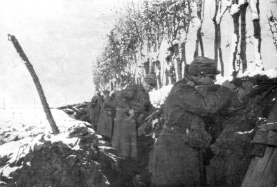 Una trincea piena di fanteria di riserva, Pas-de-Calais, Francia, inverno, 1915 da Unbekannt