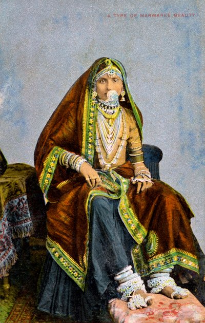 Un tipo di bellezza Marwaree, India, inizio XX secolo da Unbekannt