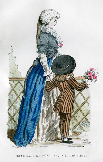 Una giovane donna e un ragazzo, XVIII secolo 1882-1884 da Unbekannt