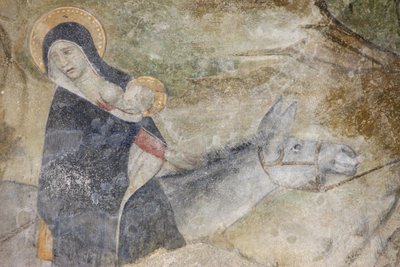 Abbazia di Abondance: affresco della fuga in Egitto, Abondance, Francia da Unbekannt