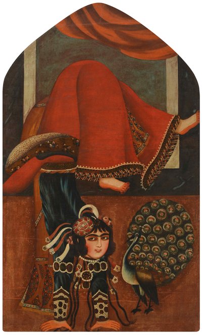Acrobata e un pavone, ca 1825 da Unbekannt