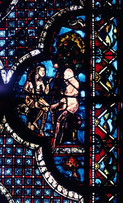 Adamo ed Eva, vetrata, Cattedrale di Chartres, Francia, 1205-1215 da Unbekannt