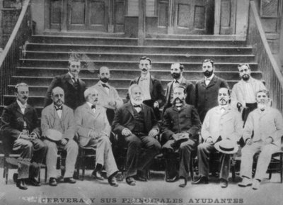 Ammiraglio Cervera e i suoi principali ufficiali tra cui il Capitano Eulate da Unbekannt