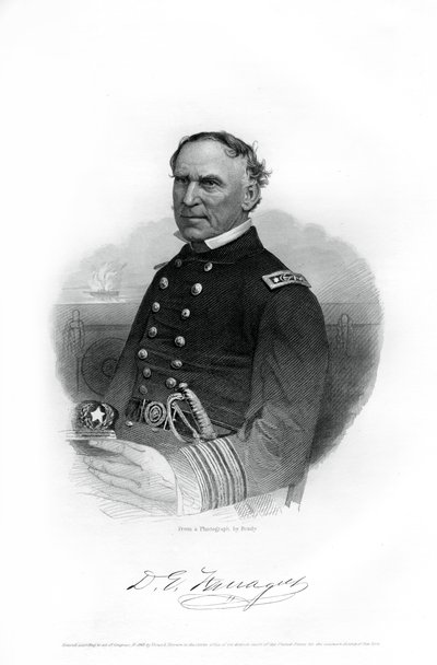 Ammiraglio David Farragut, ufficiale della Marina degli Stati Uniti nella Guerra Civile Americana, 1862-1867 da Unbekannt