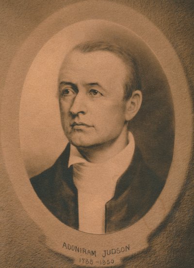 Adoniram Judson, Jr. 1788-1850, missionario congregazionalista e poi battista americano, c. 1910 da Unbekannt