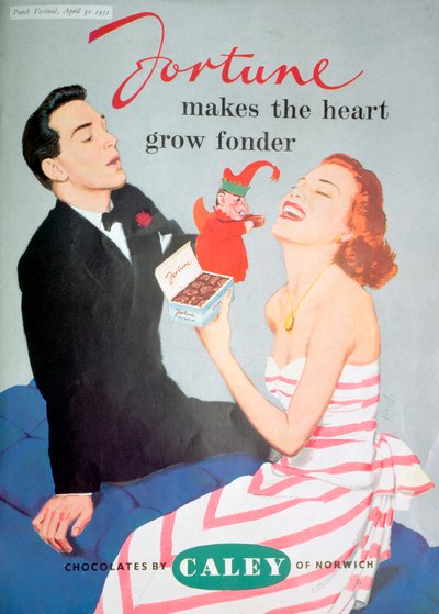 Pubblicità per cioccolatini Caley, 1951 da Unbekannt
