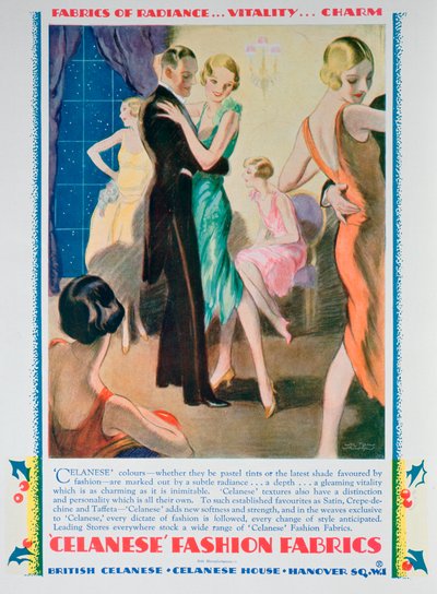 Pubblicità per Celanese Fashion Fabrics, 1928 da Unbekannt