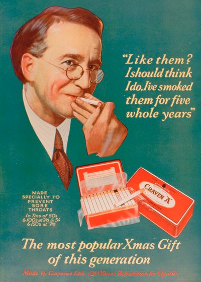 Pubblicità per sigarette Craven A, 1927 da Unbekannt