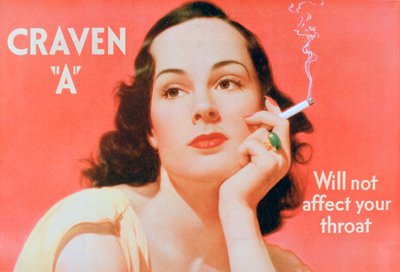 Pubblicità per sigarette Craven A, 1939 da Unbekannt