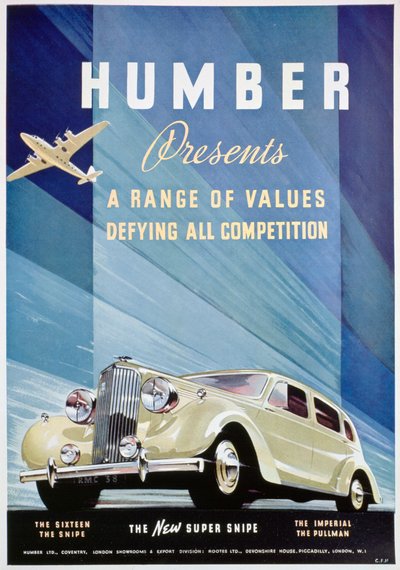 Pubblicità per auto Humber, 1938 da Unbekannt