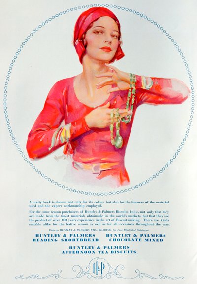 Pubblicità per i biscotti Huntley e Palmers, 1930 da Unbekannt