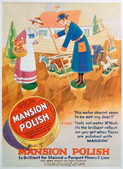 Pubblicità per il lucido per pavimenti antisettico Mansion, 1933 da Unbekannt