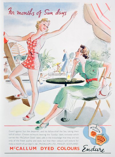 Pubblicità per i colori tinti McCallum, 1937 da Unbekannt
