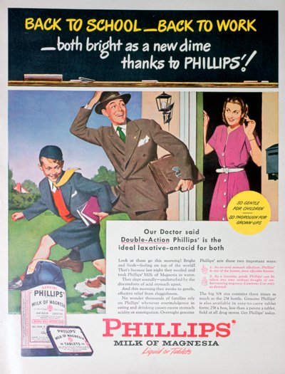 Pubblicità per il latte di magnesia Phillips, 1946 da Unbekannt