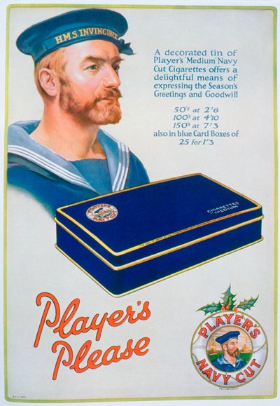 Pubblicità per le sigarette Players Navy Cut, 1928 da Unbekannt