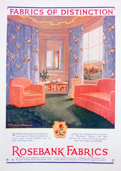 Pubblicità per Rosebank Fabrics, 1935 da Unbekannt