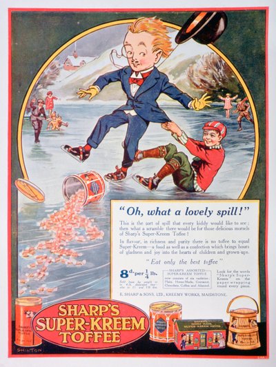 Pubblicità per Sharps Super-Kreem Toffee, 1923 da Unbekannt