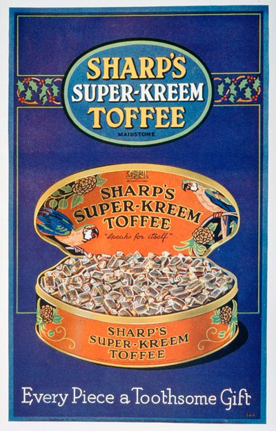 Pubblicità per Sharps Super-Kreem Toffee, 1928 da Unbekannt