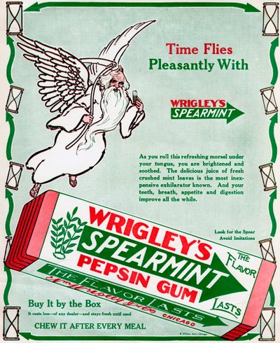 Pubblicità per Wrigleys Spearmint Pepsin Gum, 1913 da Unbekannt