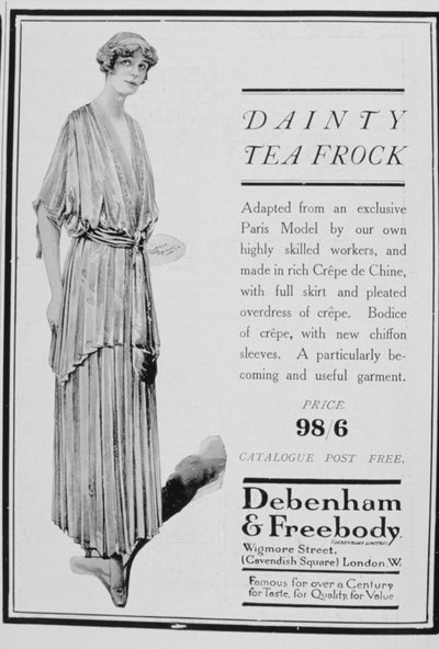 Pubblicità per abiti da tè di Debenham e Freebody, 1916 da Unbekannt