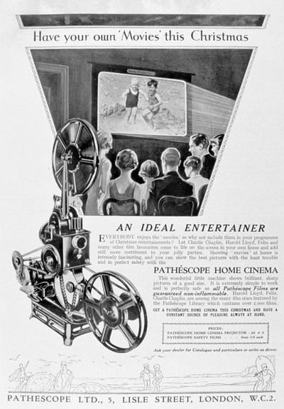 Pubblicità per il Pathescope Home Cinema da Unbekannt