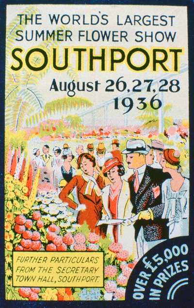Pubblicità per il Southport Flower Show, Lancashire, 1936 da Unbekannt
