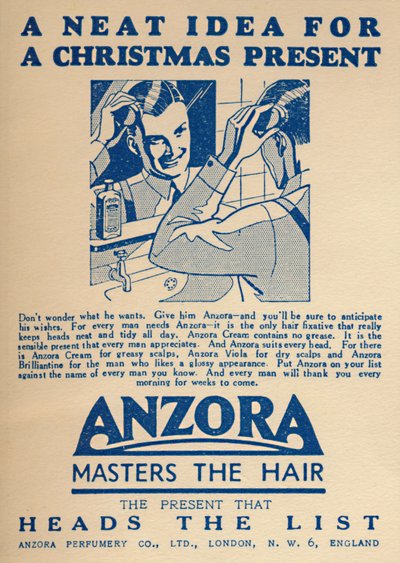 Pubblicità per fissativo per capelli Anzora da Unbekannt