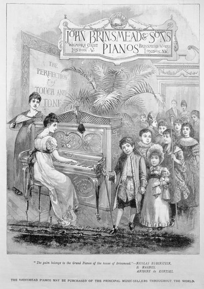 Pubblicità per pianoforti Brinsmead, 1899 da Unbekannt