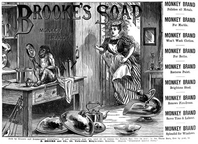 Pubblicità per il sapone Brookes Monkey Brand, 1887 da Unbekannt