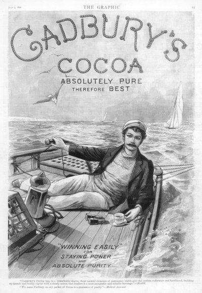 Pubblicità per il cacao Cadbury, 1890 da Unbekannt
