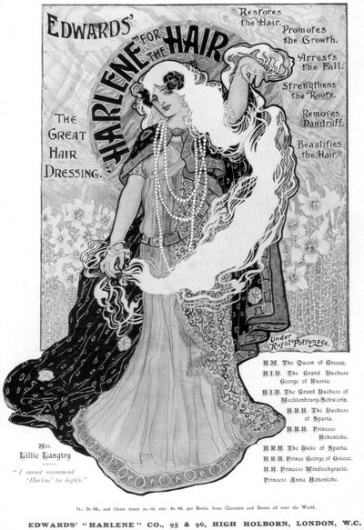 Pubblicità per Edwards Harlene per capelli, 1902 da Unbekannt