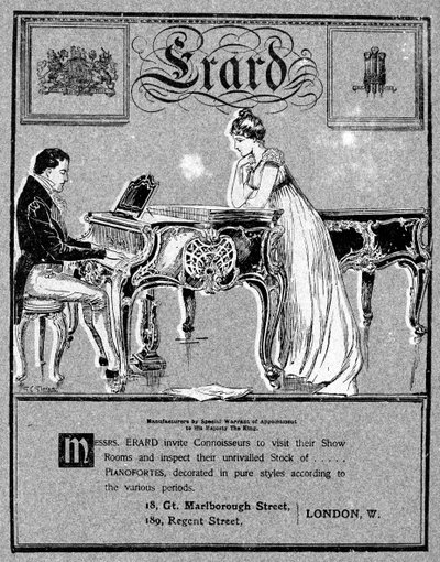 Pubblicità per pianoforti Erard, 1901 da Unbekannt