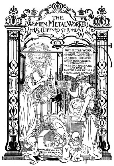Pubblicità per la compagnia Women Metal Workers a Londra, 1901 da Unbekannt