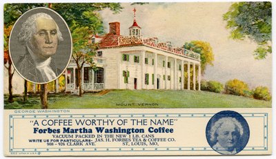 Cartolina pubblicitaria per il caffè Forbes Martha Washington da Unbekannt